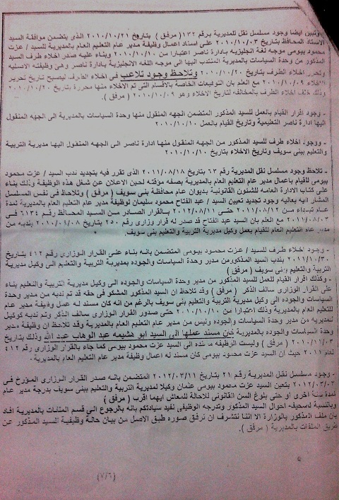 بالمستندات.. ننشر المخالفات المالية والإدارية لوكيل وزارة التربية والتعليم بقنا