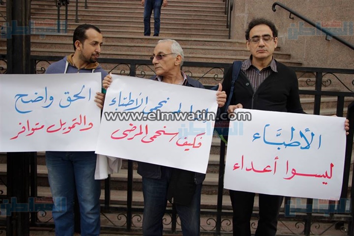 ألبوم صور لوقفة "الأطباء" أمام مجلس الدولة لتحسين بدل العدوى