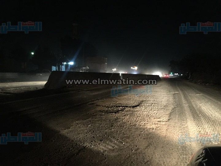 بالفيديو والصور.. هبوط أرضي بـ"طريق الموت"في الزقازيق 