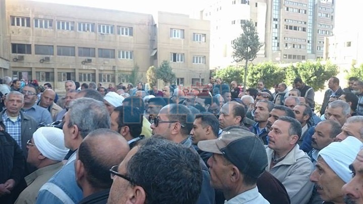 بالصور.. وقفة احتجاجية للعاملين بـ"مضارب المحلة" لتوقفها عن العمل