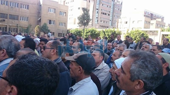 بالصور.. وقفة احتجاجية للعاملين بـ"مضارب المحلة" لتوقفها عن العمل