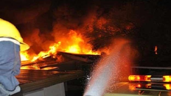 حريق بسوق رابعة بمدينة