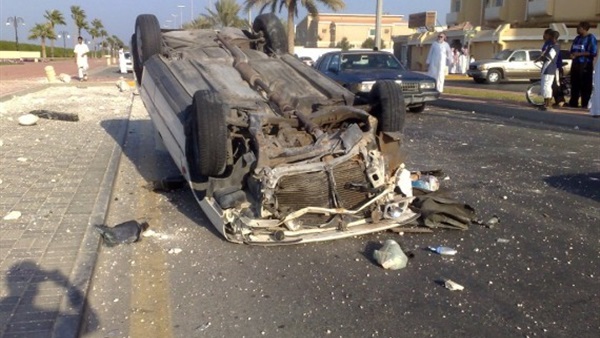 حادث انقلاب سيارة