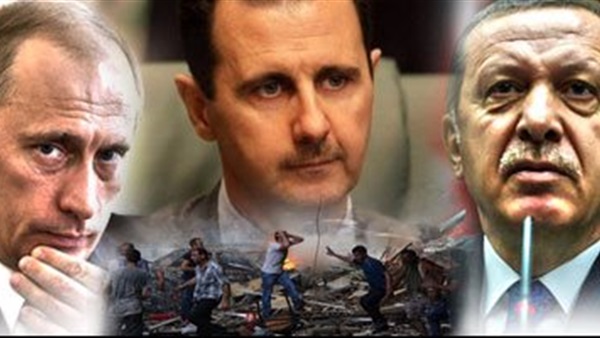 أردوغان و بوتين وبشار