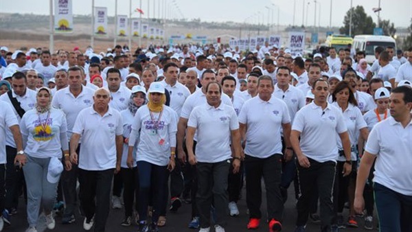 السيسي أثناء الماراثون