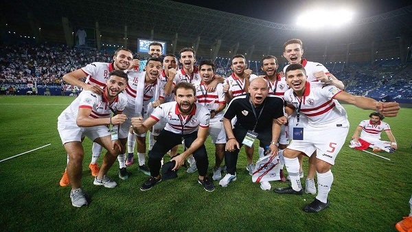 احتفال لاعبي الزمالك